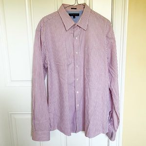 Men’s Slim Fit dress shirt in red/white stripe